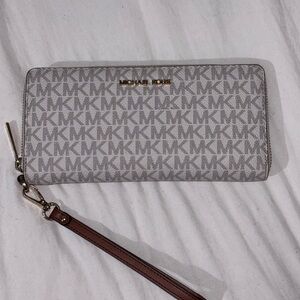Michael Kors Silver Monogram Clutch